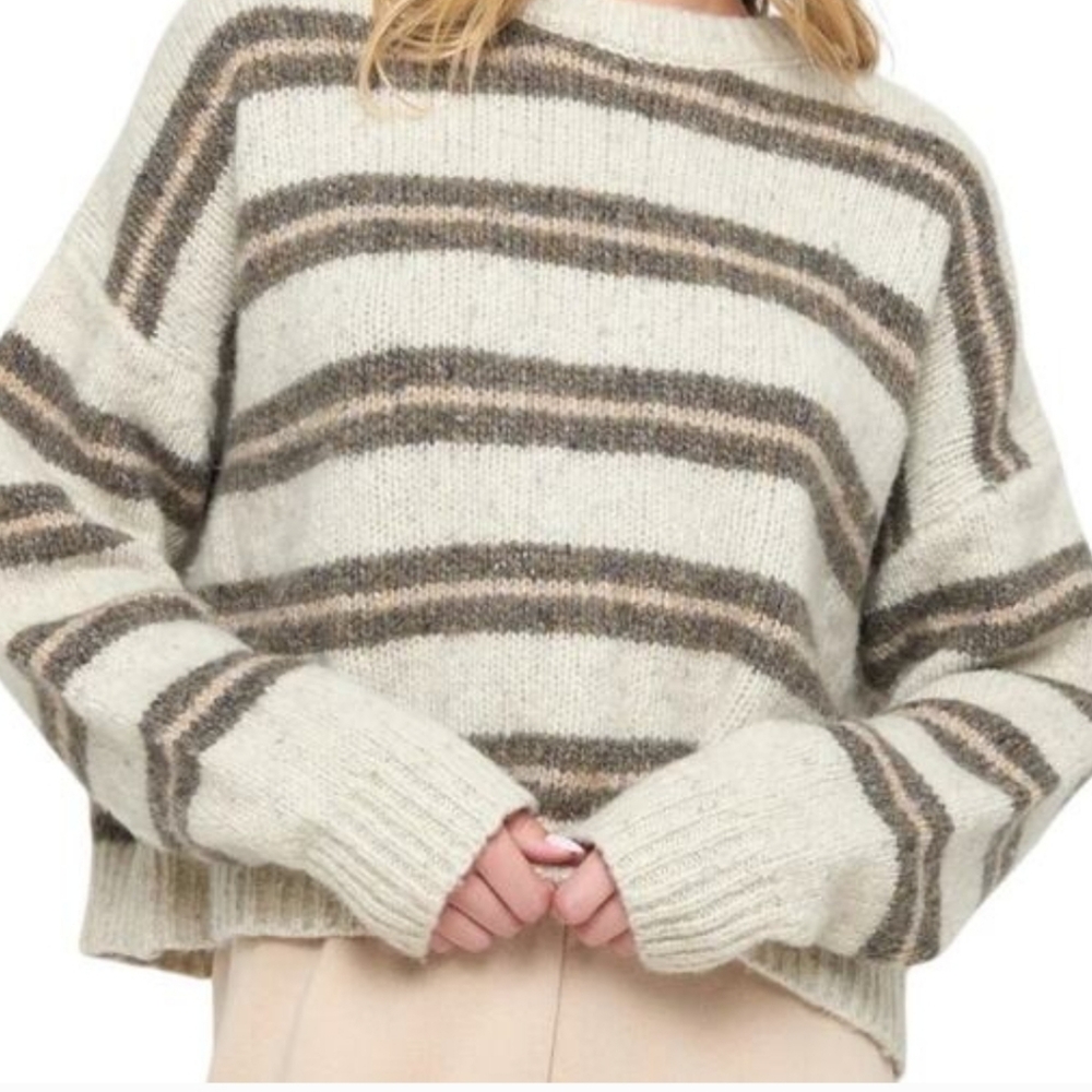 Spiritual Gangster Wilder Striped Sweater Crew Neck Pullover Small NWOT - Picture 1 of 7